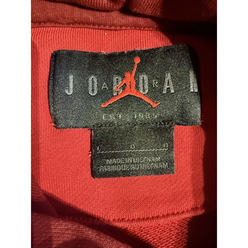 Jordan Hoodie Mens‎ L Red Blue JOR DAN Split Graphic Jumpman Embroidered Logo